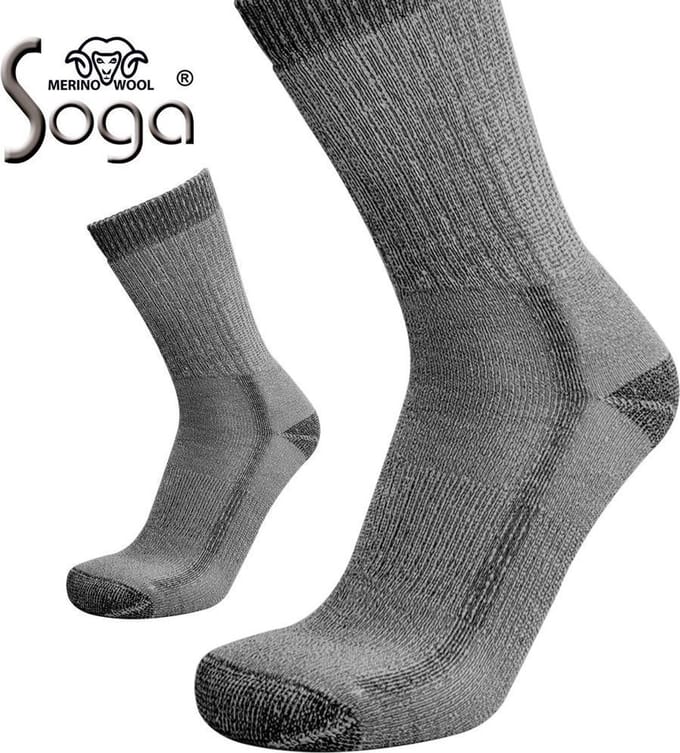 Eureka zachte merino wollen wandelsokken S7 - unisex - grijs - maat 43-45