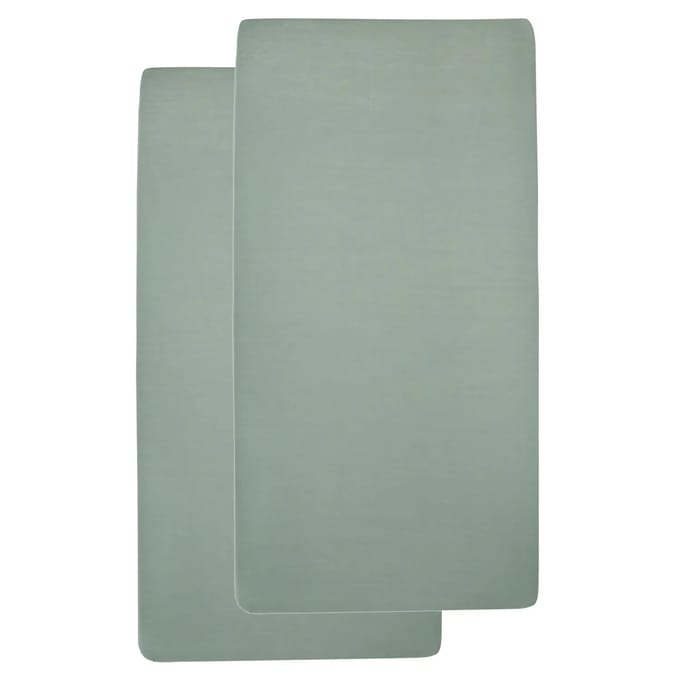 Meyco Baby Uni hoeslaken wieg - 2-pack - stone green - 40x80/90cm