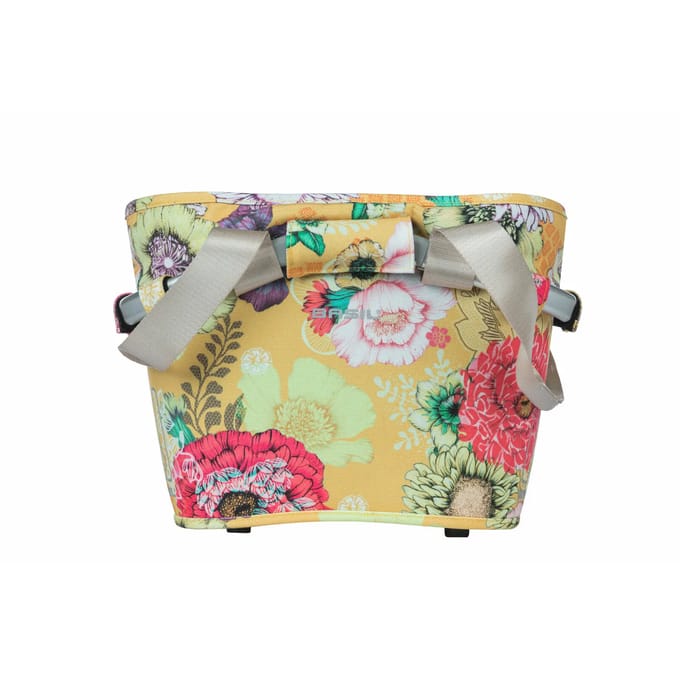 Waterdichte voorfietsmand met reflecterend materiaal Basil Bloom field Klickfix