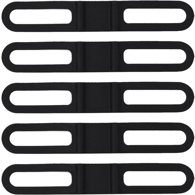 Ensemble de 5 pièces Sangle Fixe en Silicone Polyvalente pour Vélo Cyclisme Support de Fixation pour Lampe de Poche black