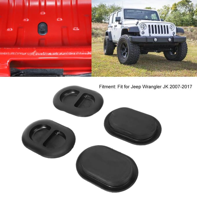 Waterdichte Rubberen Stopjes voor Auto Chassis Accessoires Geschikt voor Jeep Wrangler JK 2007-2017 black