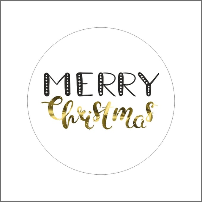Cadeaustickers Merry Christmas