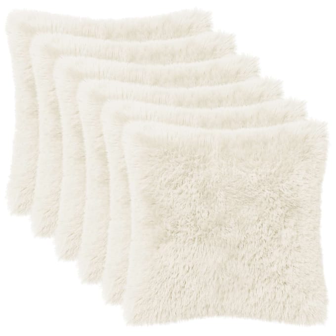 vidaXL - Kussensloop - 6 - pcs - HEERLEN - Wit - 30 - x - 30 - cm - PV - Fleece