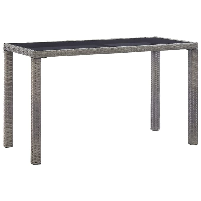 vidaXL - Tuintafel - 123x60x74 - cm - poly - rattan - antraciet