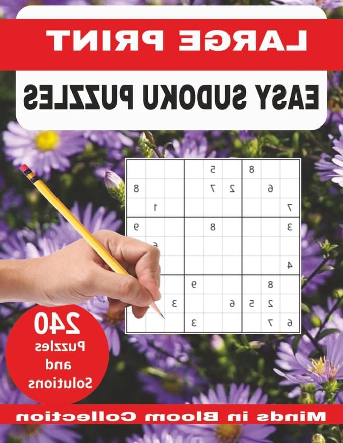Sudoku Puzzelboek - Logische Puzzels - Ontspannend Brein Trainen - Extra Grote Print - 28 x 22 cm - Multicolor