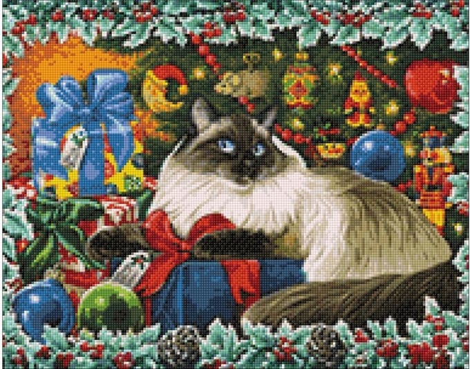 Wizardi Diamond Painting Kit Christmas Colours WD2422