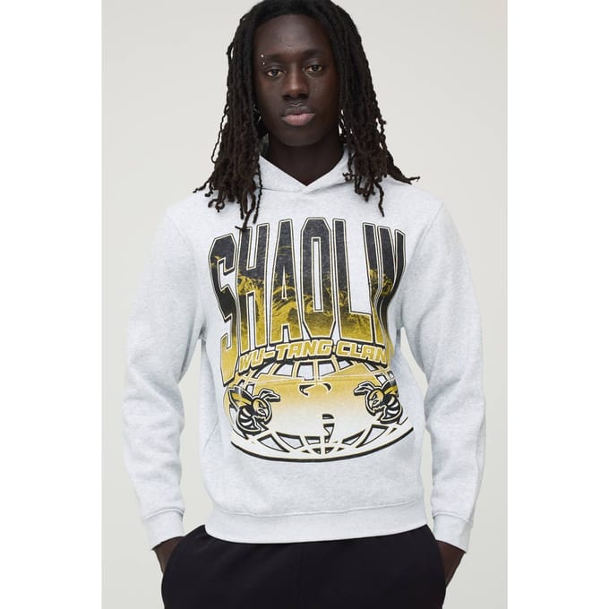 Regular Wu-Tang Gelicentieerde Print Hoodie | Grey Marl | Size Medium