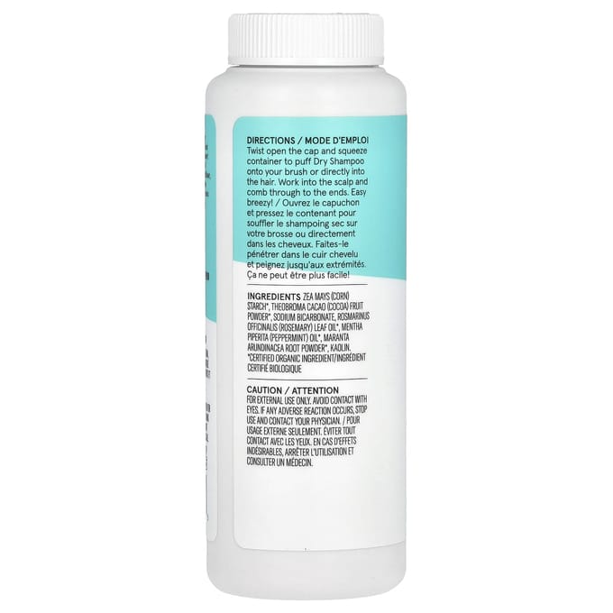 Dry Shampoo, Brown to Dark Hair, Rosemary and Cocoa, 48G(1.7Oz) white