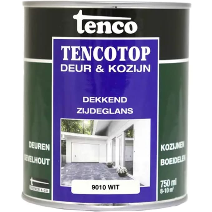 Tenco Tencotop Verfbeits Dekkend Zijdeglas Ral9010 0,75l