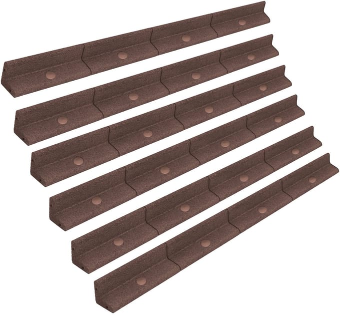7,2 m flexibele gazonrand - 6x1,2 m - bruin - rubber