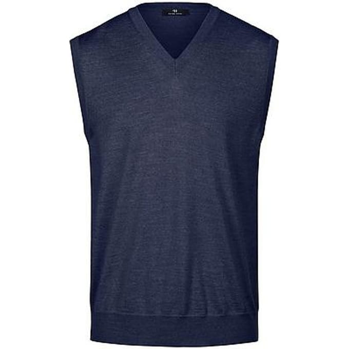 Slip-over 100% scheerwol Van Peter Hahn blauw