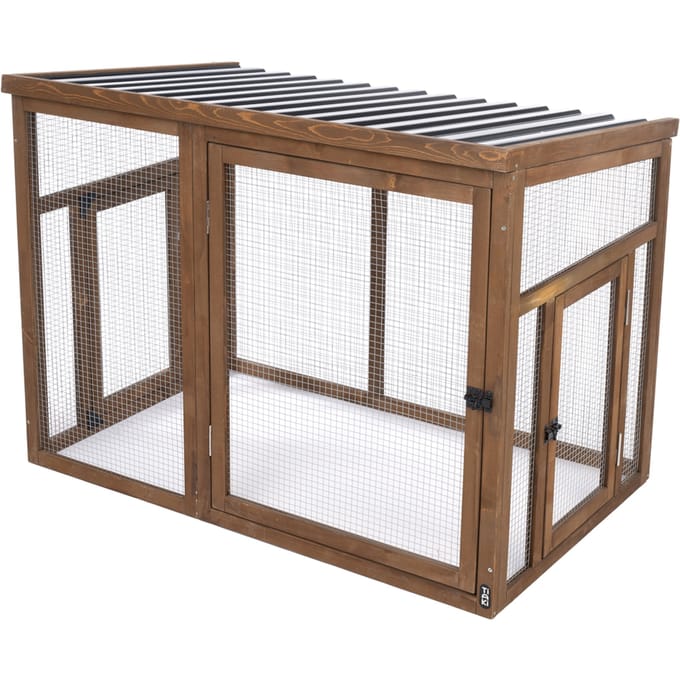 Teelt: TIAKI houten buitenverblijf 116x78x89,8cm kippen