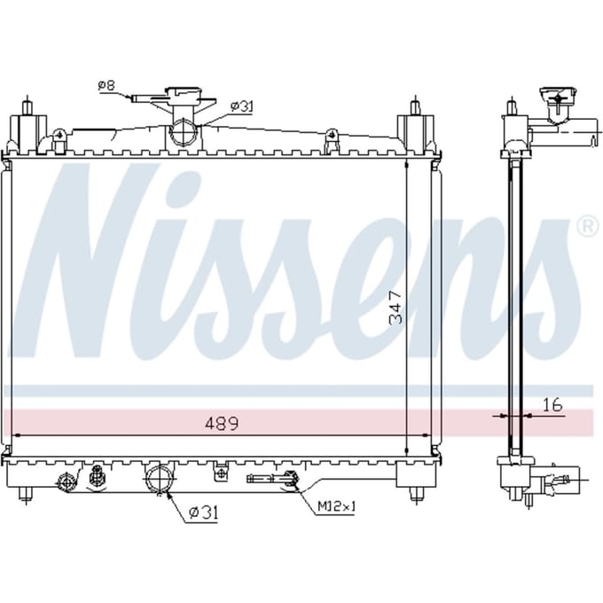 Radiator, motorkoeling NISSENS 64801