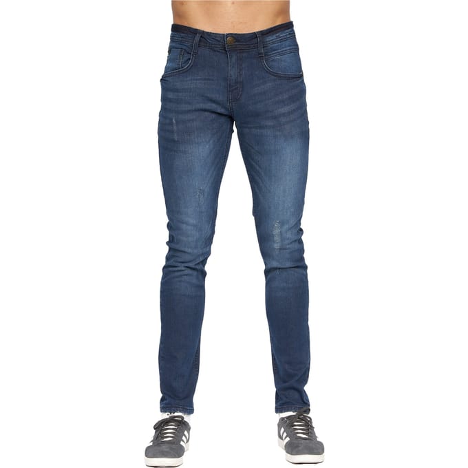 Duck and Cover Heren Tranfold Slim Jeans (Donkere wasbeurt)