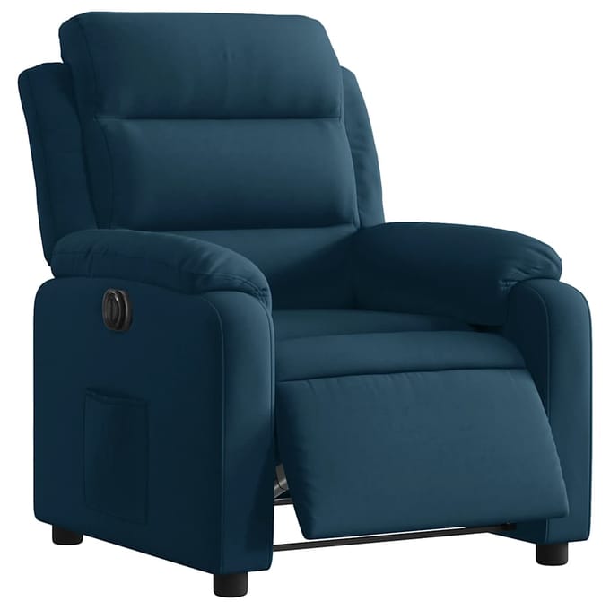 vidaXL - Fauteuil - elektrisch - verstelbaar - fluweel - blauw