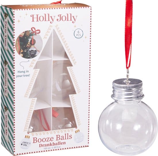 Kerstdrankballen vulbaar 100ml 6 stuks