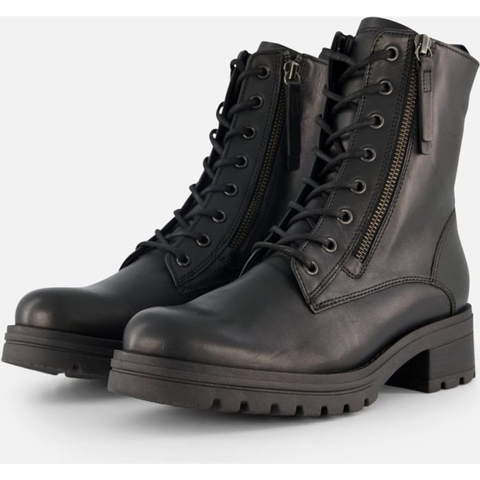 Gabor Gabor Veterboots zwart Leer