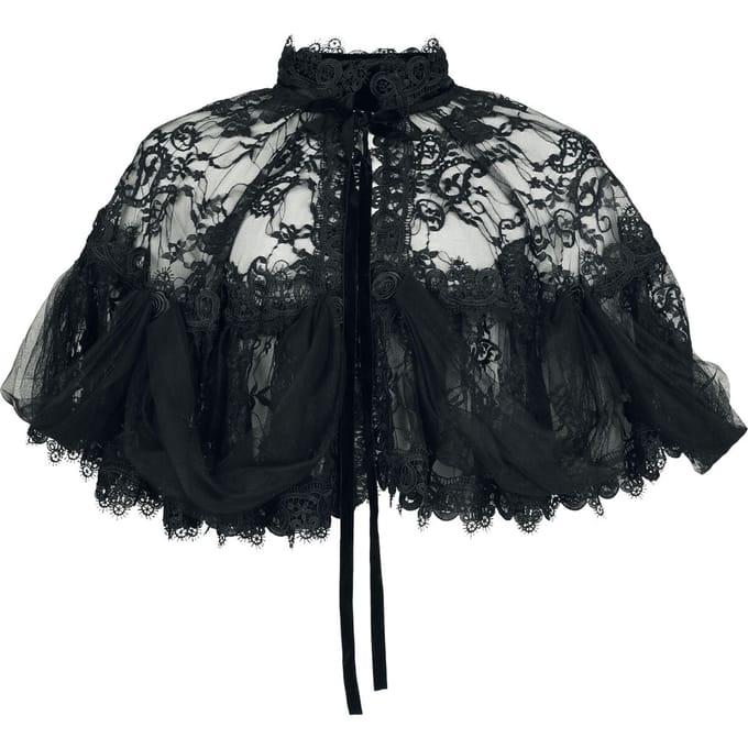 Sinister Gothic - Gothic Cape - Gothic Cape - voor Vrouwen - zwart