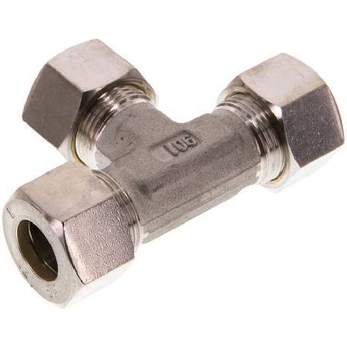 15L RVS T-stuk Knelfitting 315 Bar DIN 2353 - FL3T-O-ST-15-L