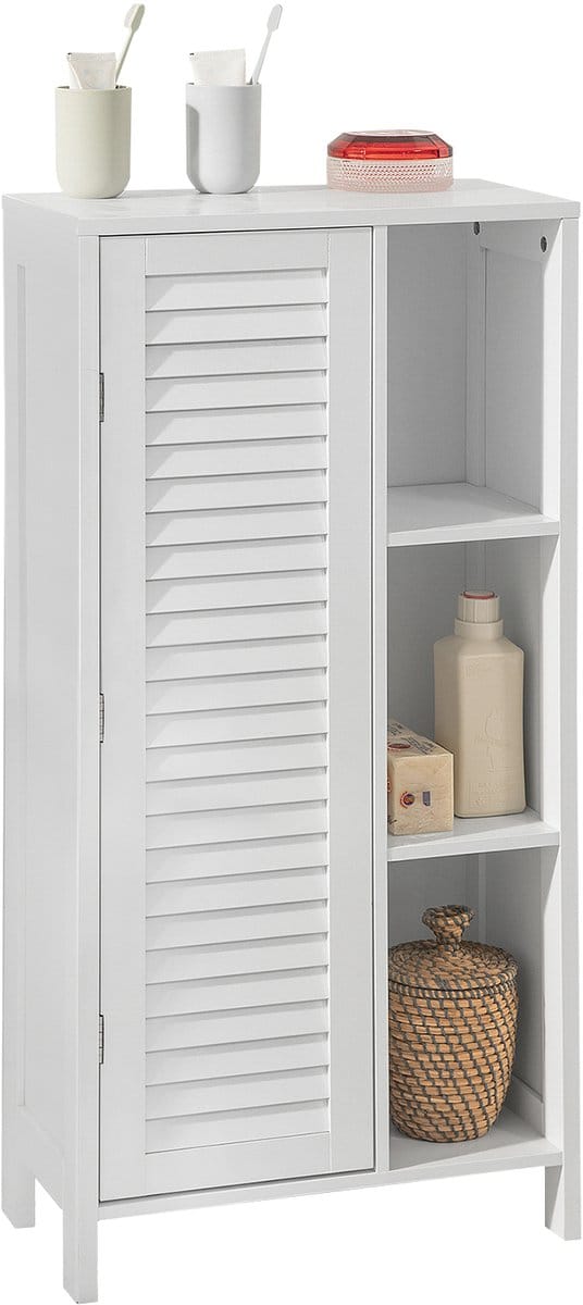 SoBuy BZR39-W Badkamermeubel - Witte Onderkast van Houtcomposiet