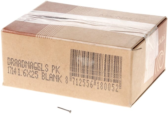 Van der Loo Draadnagel plat geruite kop blank 1.6 x 25mm