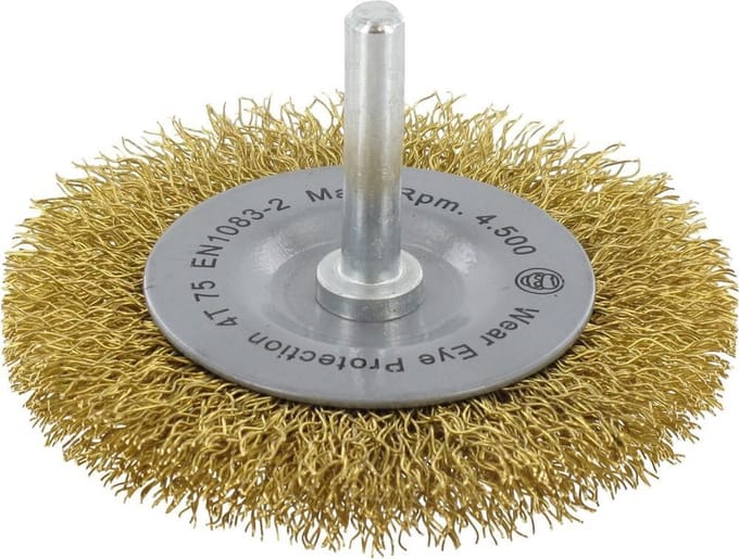 Ivana Stiftborstel Gegolfd Messingdraad Met Schacht 6mm 75x0.30mmx10mm