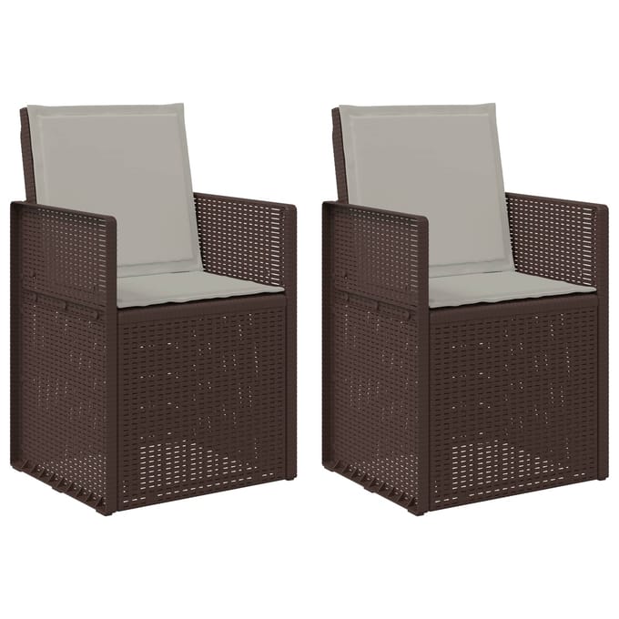 vidaXL - Tuinstoelen - 2 - st - Bruin - en - lichtgrijs - PP