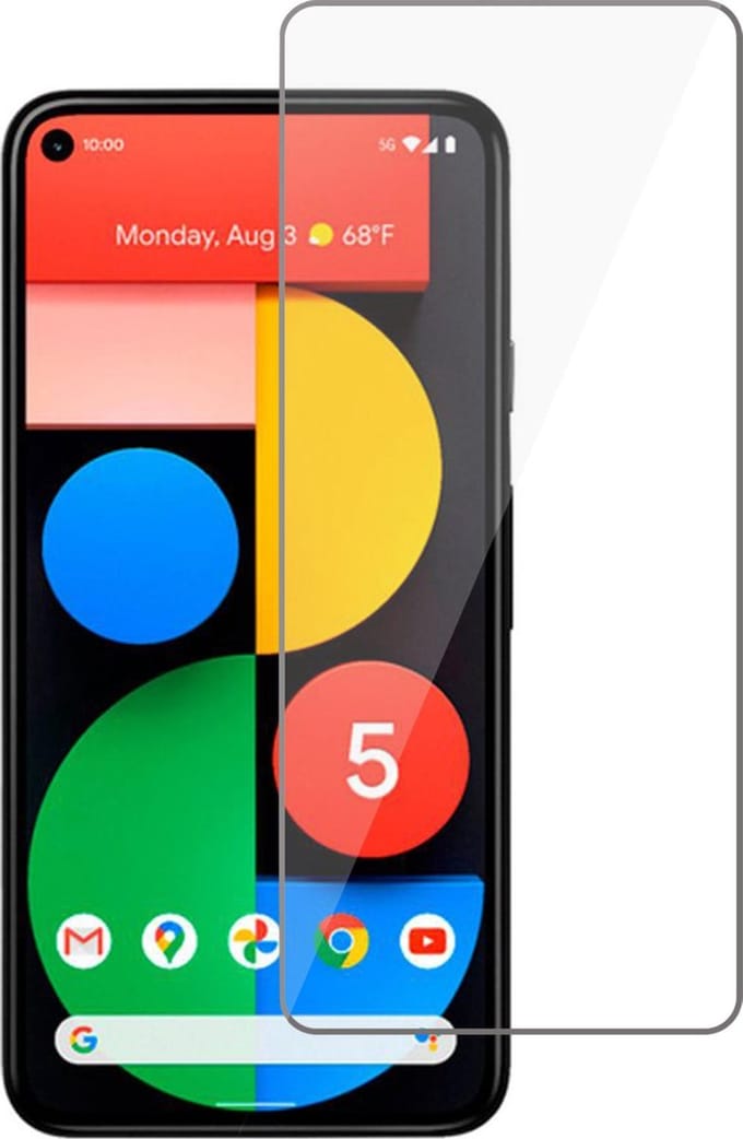 1x Screenprotector geschikt voor Google Pixel 5 - Glas Tempered Screen Protector