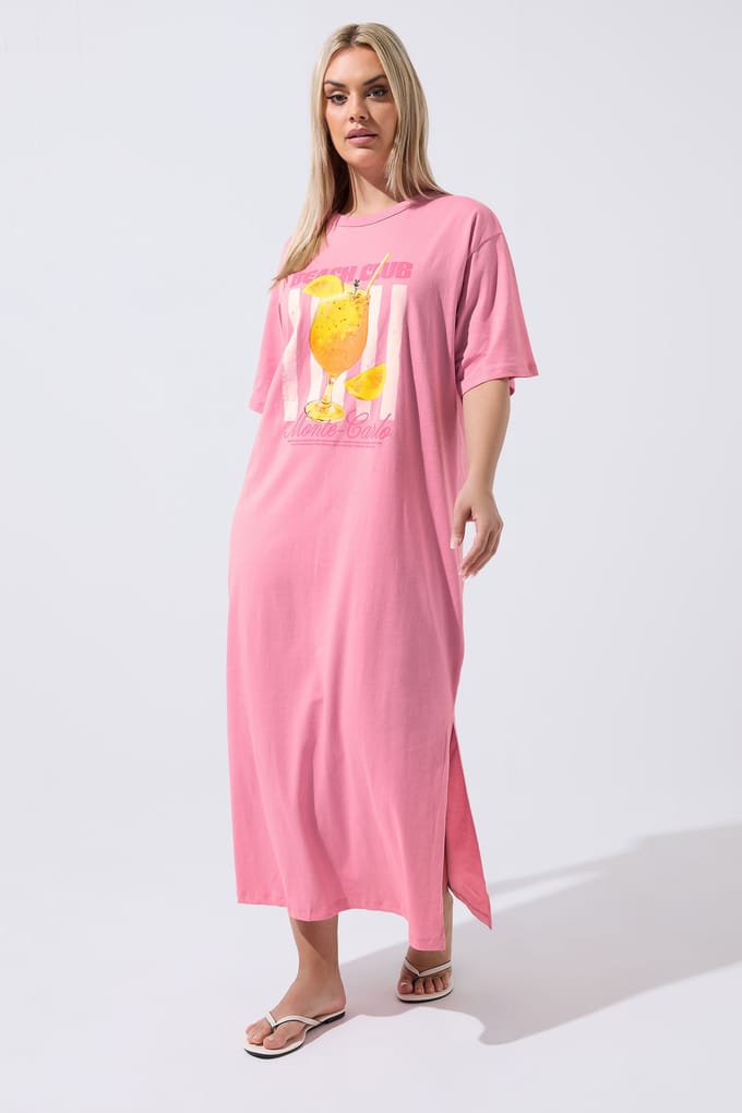 Limited Collection Roze 'Beach Club' Maxijurk Size 48