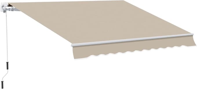 Handmatige Luifel - Terrasscherm - Buiten Schatten - Waterdicht Polyester - 400x250cm - Beige