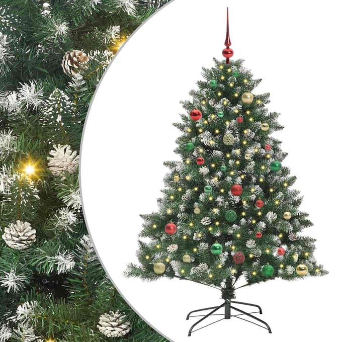 vidaXL - Kunstkerstboom - Groen - 150 - cm - PVC - en - Plastic - en - Staal