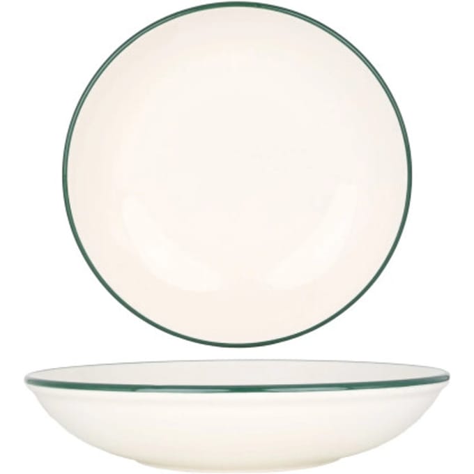 Rinart Diepbord - Green Edge - Porselein - 20 cm (650cc) - set van 6