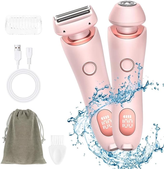 Draadloos Scheerapparaat voor Vrouwen - 2-in-1 Bikini Trimmer & Gezichtsscheerapparaat