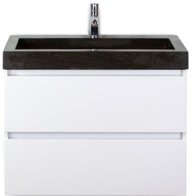 Maxx XL Badmeubelset 80 cm - Wit Hoogglans - Wastafel Lucca 1 Kraangat