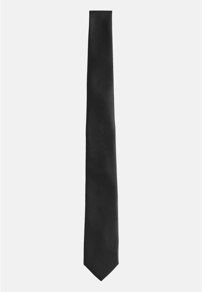 Next - Heren - Skinny - Stropdas met textuur - Zwart