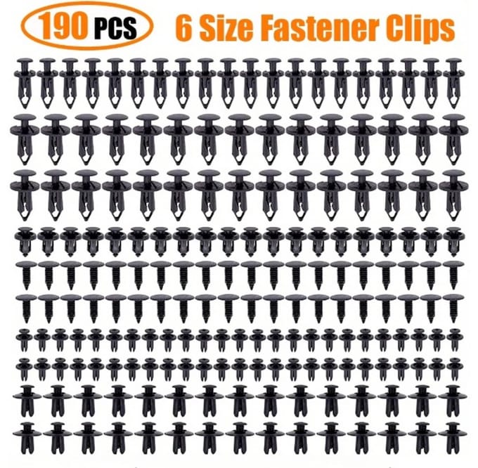 190 stks Auto Retainer Clips 6 Size Plastic Bevestigingsmiddelen Kit Auto Trim Panel Clip Gemengde Auto Body Bumper Klinknagel Set