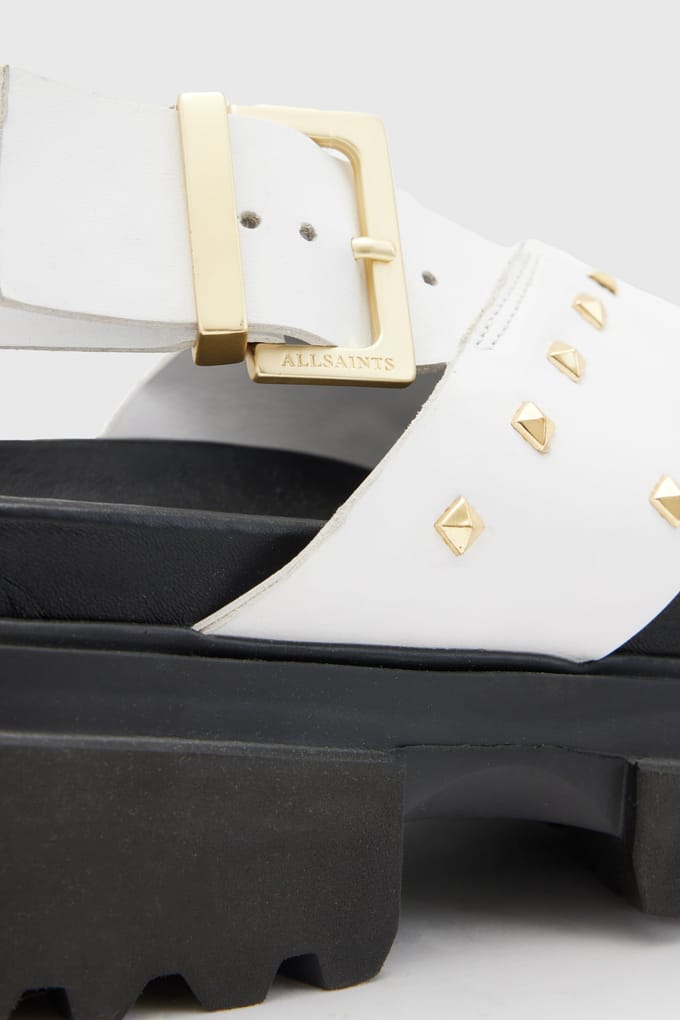 AllSaints Cosmo Stud Sandal Chalk White/brass Taglia: 41 | Infradito Outlet | Donna | Marrone