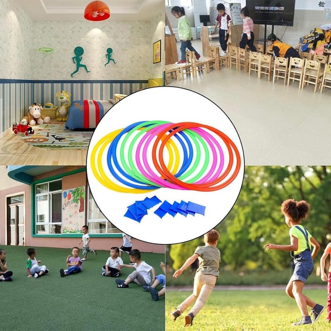 Carnavalsspelset - Ringwerpen spel - Buiten spelen - Complete set - 38 cm - Meerkleurig