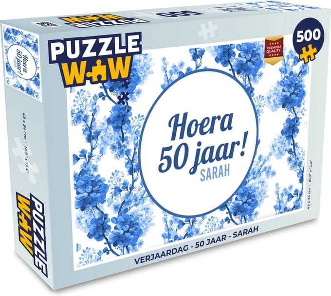 Puzzel Verjaardag - 50 Jaar - Sarah - Legpuzzel - Puzzel 500 stukjes