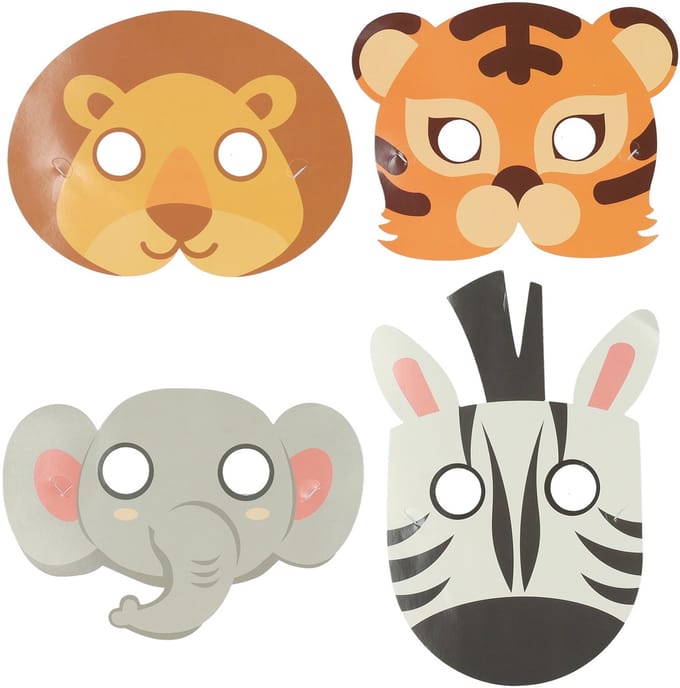 Masker Jungle Papier Set, 8st.