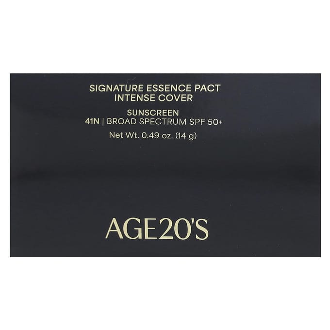 20ers, Signature Essence Pact, Intense Dekking, Spf 50+, 41N, 14G(0.49Oz) black