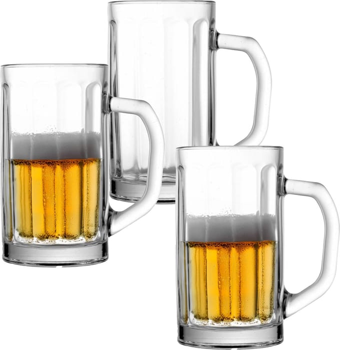 Uniglass Bierpullen Nicol - 0,5 liter - glas - 6 stuks - bierglas - halve liter - bierpul