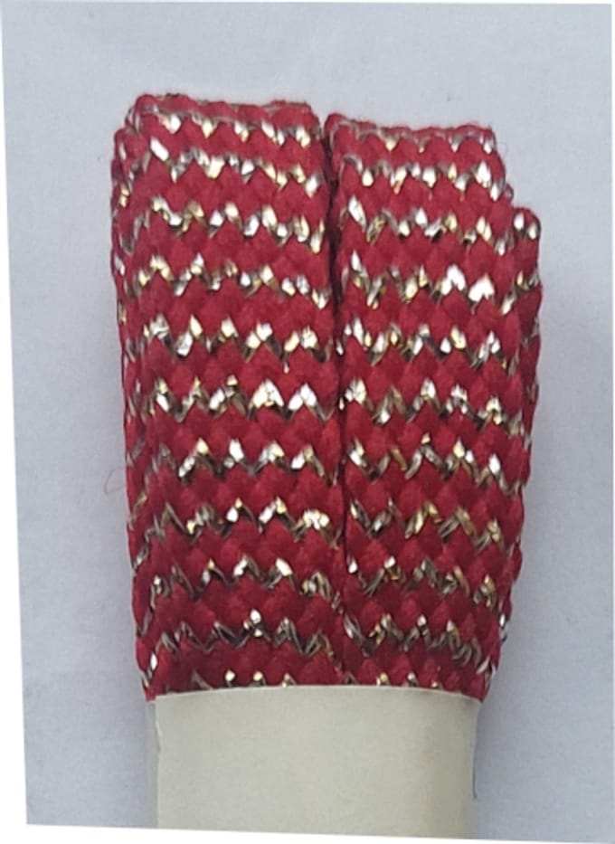 Marla Veter - Rood/Zilver - Meerkleurig - Plat - Lengte 90 cm - Breedte 10 mm - Schoenveter