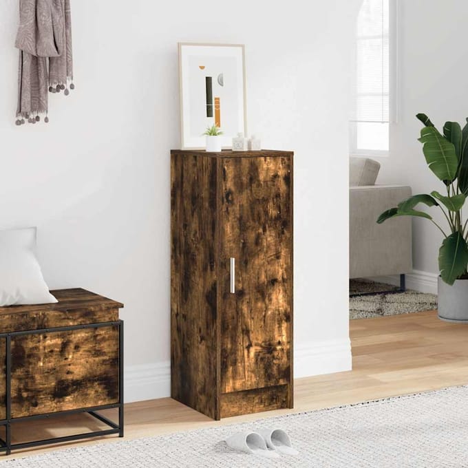 vidaXL - Schoenenkasten - 32 - x - 35 - x - 92 - cm - Gerookt - eiken