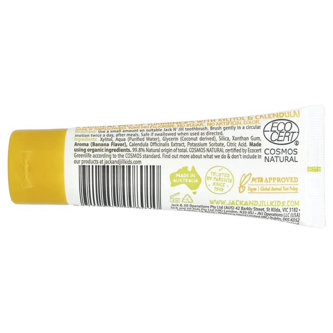 Jack n' Jill, Dentifrice Naturel Certifié, 6+ Mois, Banane, 1,76 oz (50 grammes) white