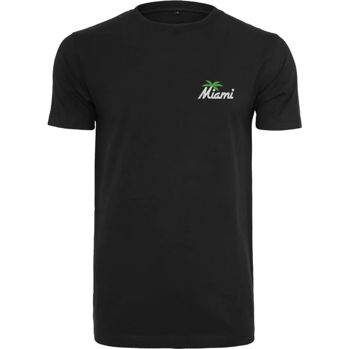 Mister Tee - Miami Palm Tree EMB Heren Tshirt - M - Zwart