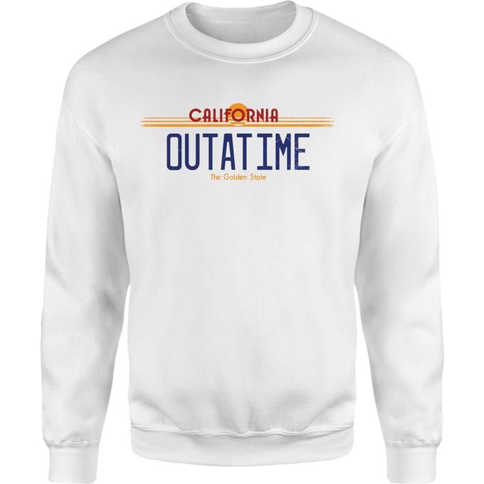 Back To The Future Outatime Plate Sweatshirt - White - S
