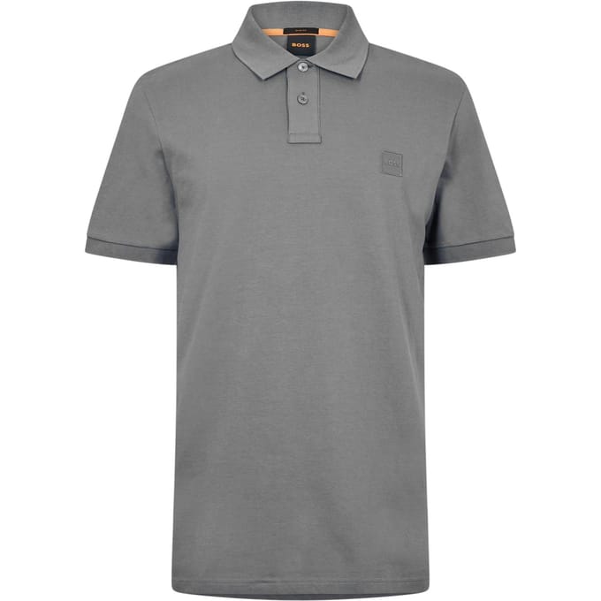 Boss Mannen Passagiers Box Logo Polo Shirt (Grijs)