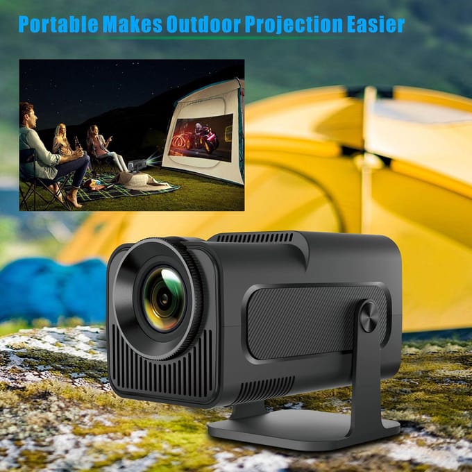 Projector 1080P Decodering Keystone Correctie Mini Draagbare Projector Spraakbesturing Synchroon Android version & EU Plug