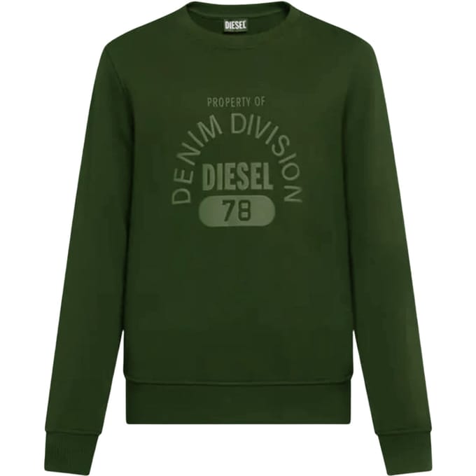 Diesel Denim Division Logo Groene Sweatshirt